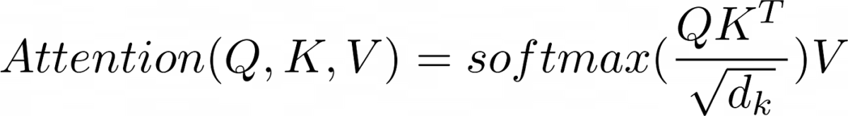 Transformer - scaled dot product attention formula